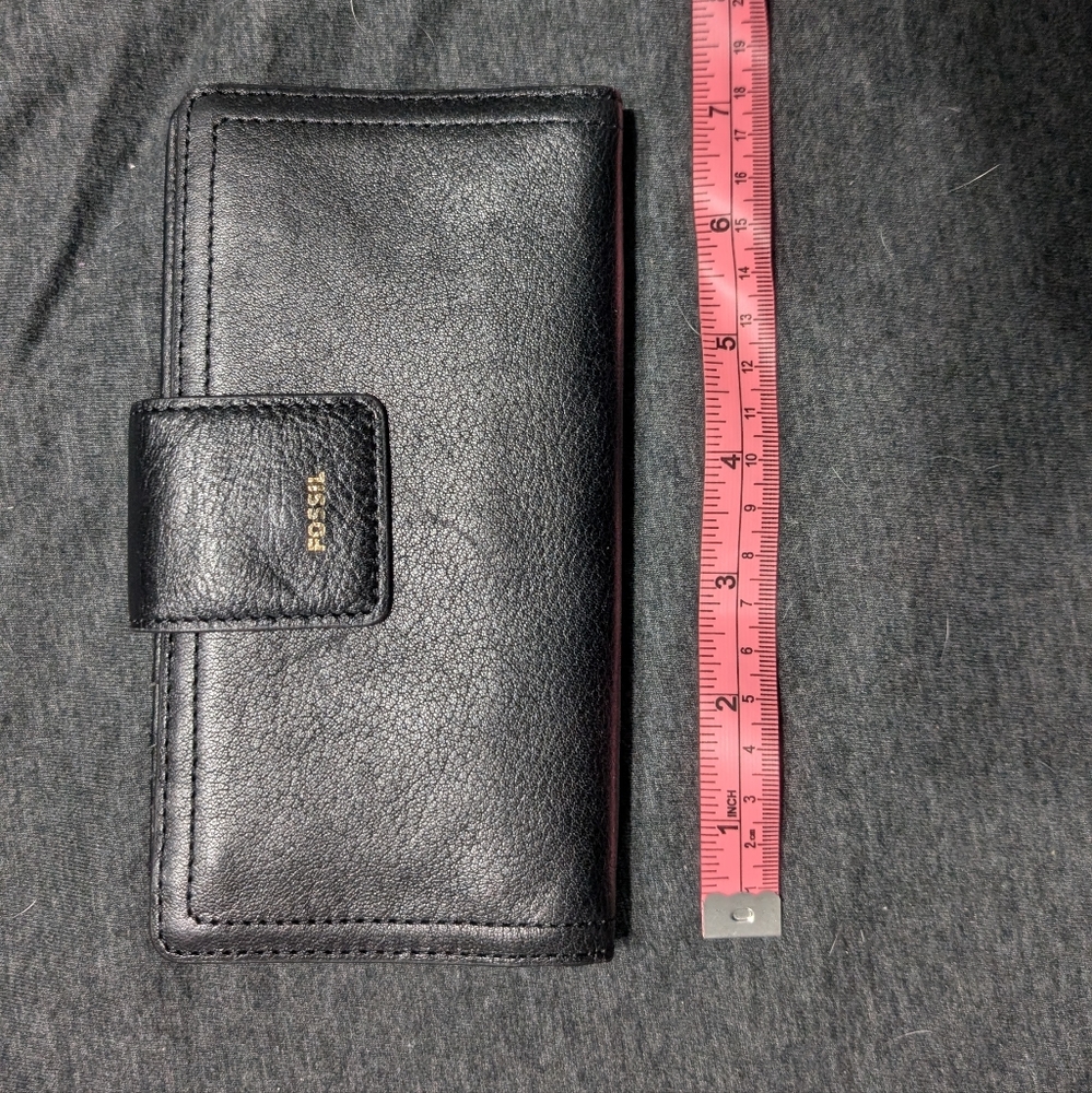 Fossil Black Leather Long Wallet